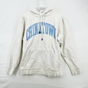 CHINATOWN MARKET Hoodie Mens Size Medium 100% Cotton White Graphic Logo Street